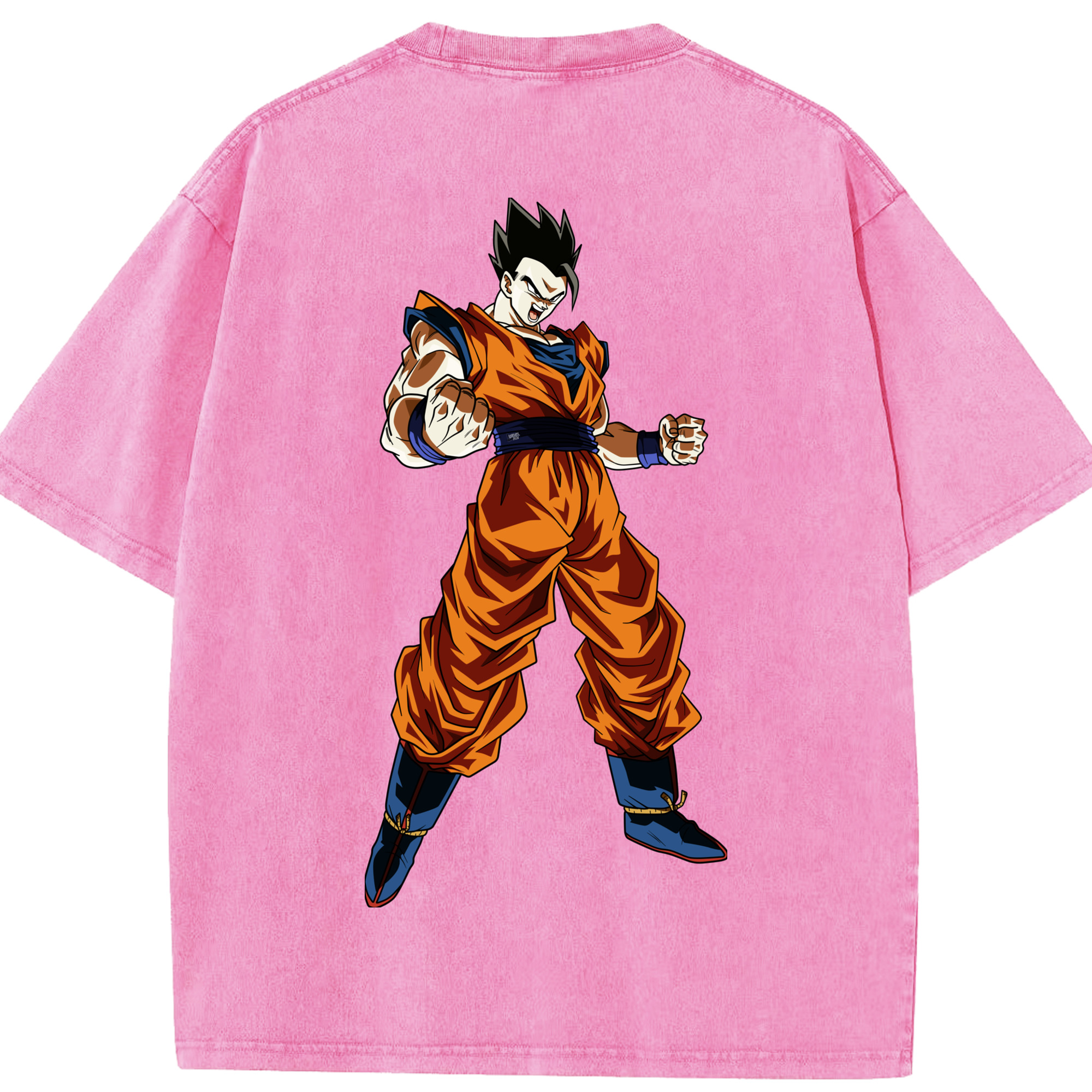 （画像用） ドラゴンボール 孫 悟飯（そんごはん）DRAGON BALL Son Gohan 綿100% ヴィンテージ風 半袖Tシャツ（背面プリント）